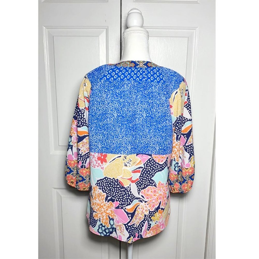 Figueroa + Flower Nwot Boho Patchwork Pattern Top - image 3